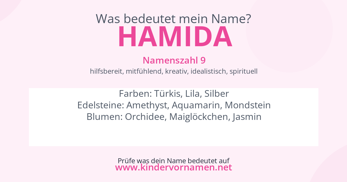 Was bedeutet der Name Hamida?