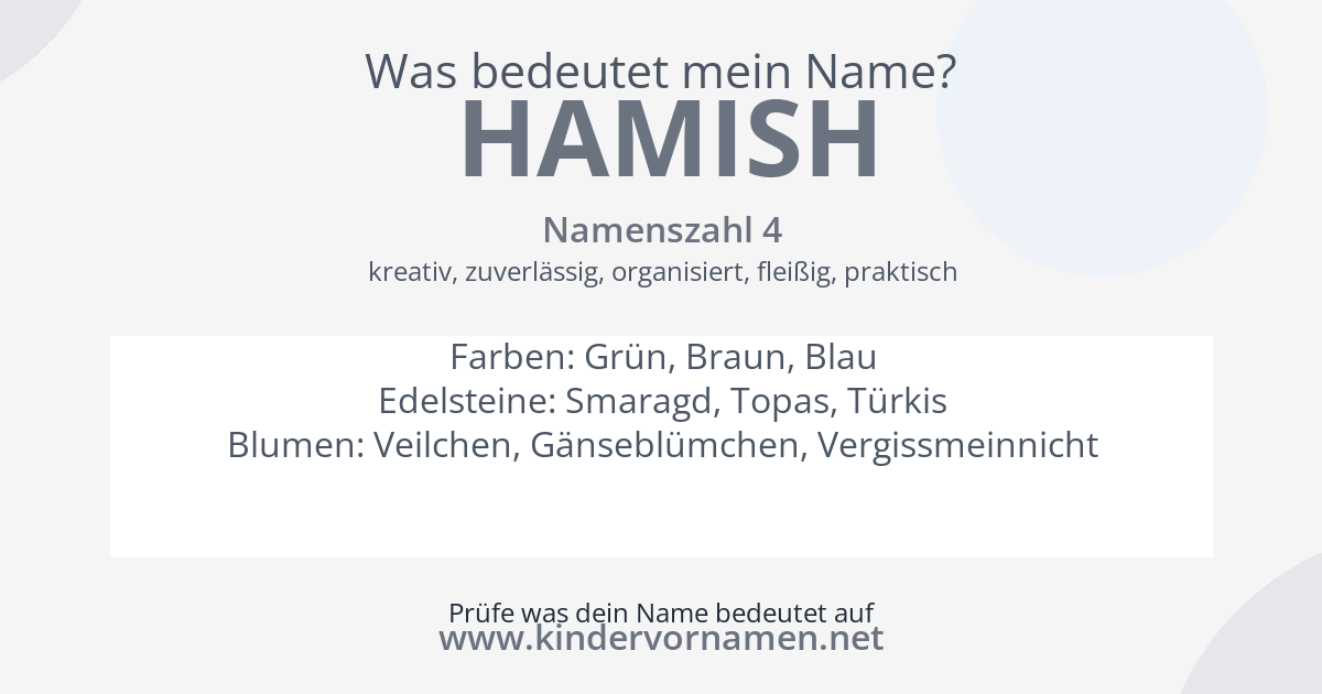 Was bedeutet der Name Hamish?