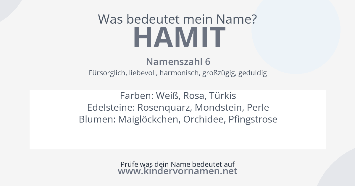 Was bedeutet der Name Hamit?