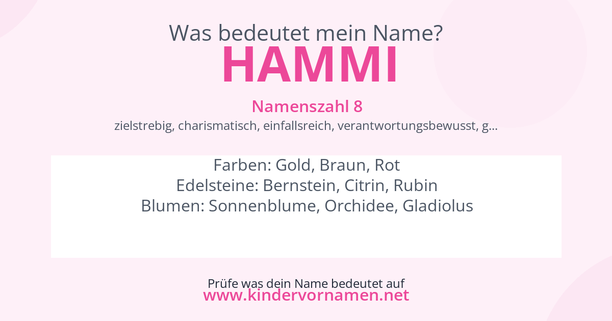 Was bedeutet der Name Hammi?