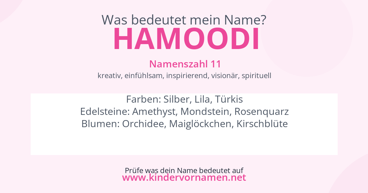 Was bedeutet der Name Hamoodi?