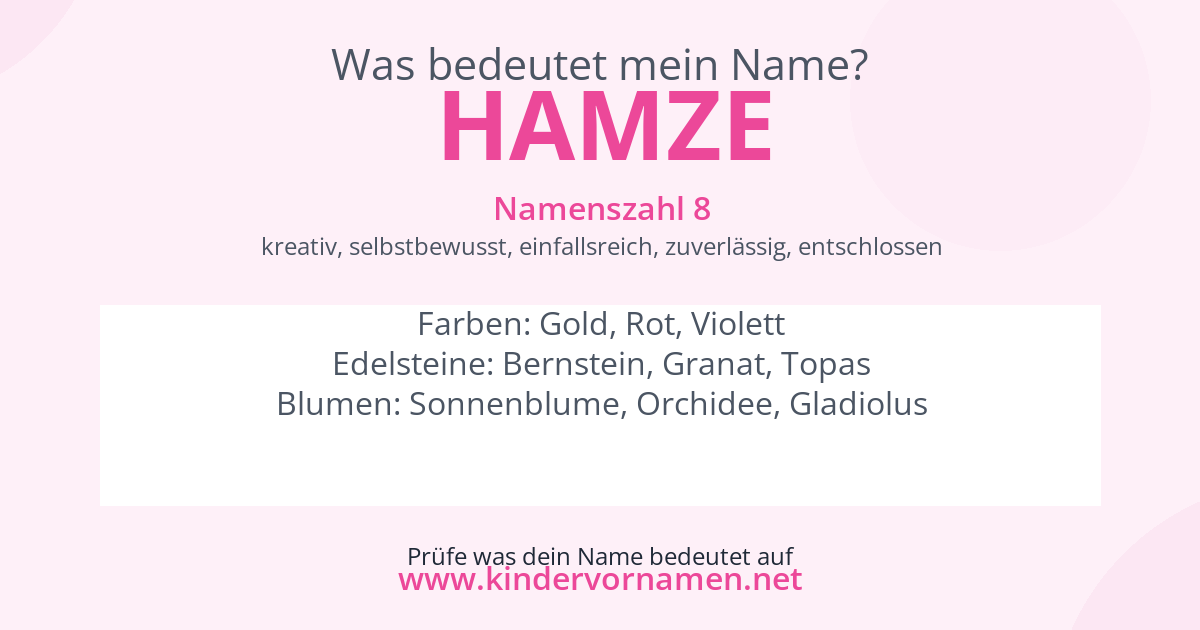 Was bedeutet der Name Hamze?