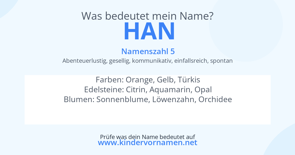 Was bedeutet der Name Han?