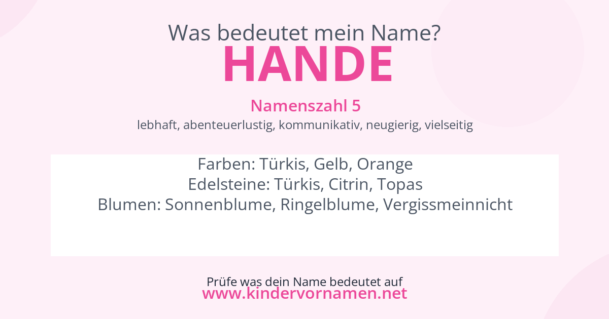 Was bedeutet der Name Hande?