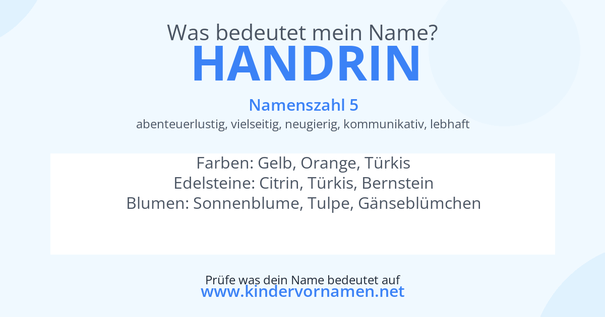 Was bedeutet der Name Handrin?