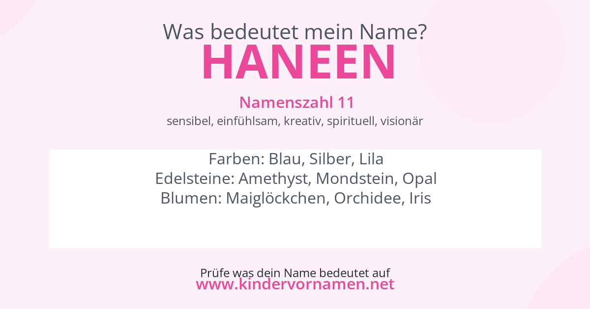 Was bedeutet der Name Haneen?