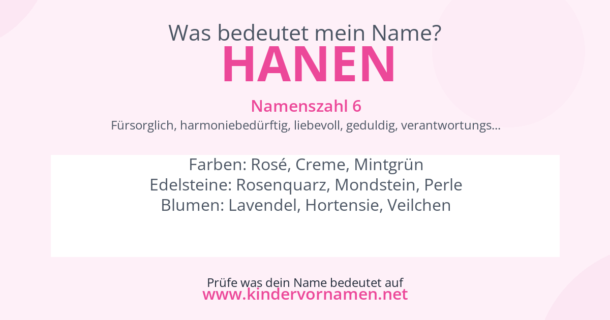 Was bedeutet der Name Hanen?