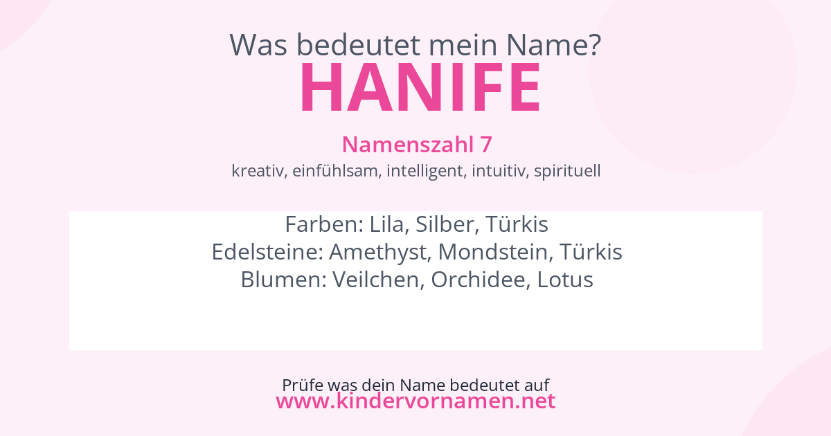 Was bedeutet der Name Hanife?