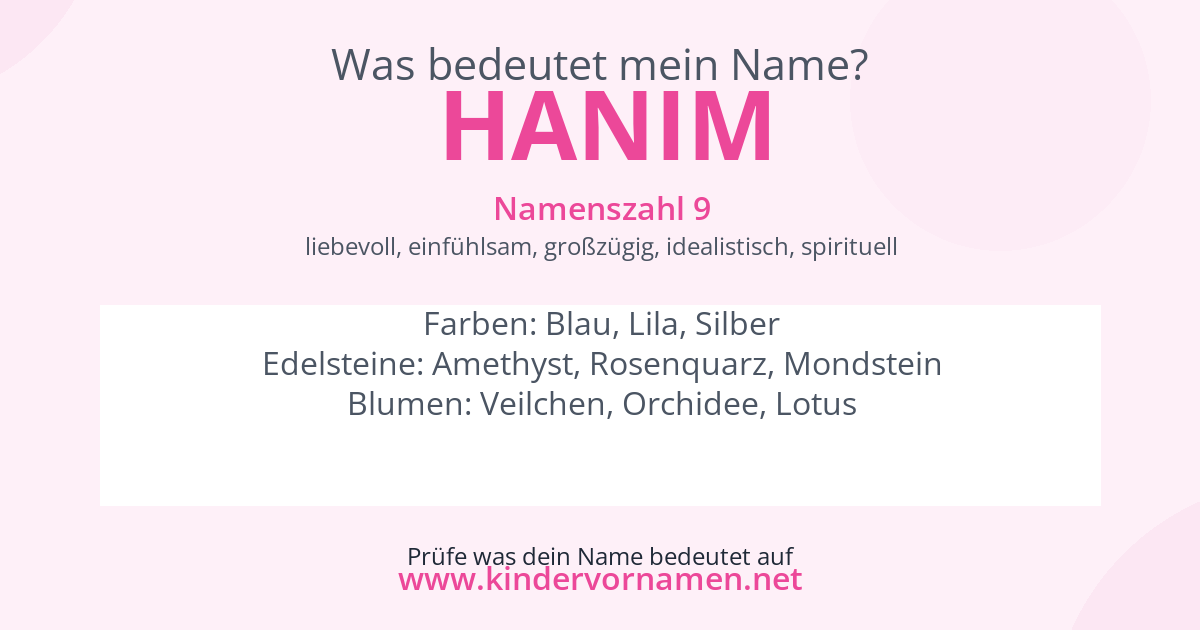 Was bedeutet der Name Hanim?