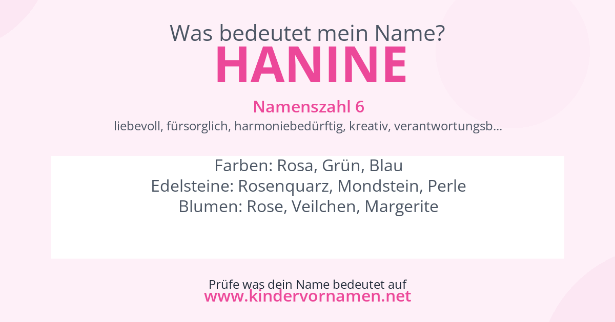Was bedeutet der Name Hanine?