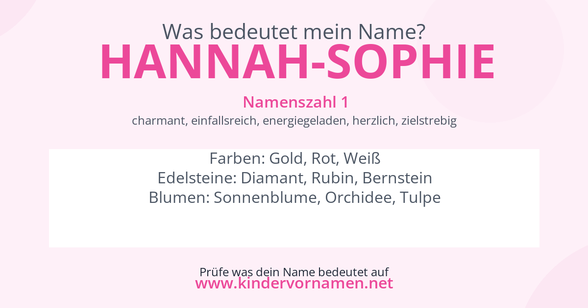 Was bedeutet der Name Hannah-Sophie?