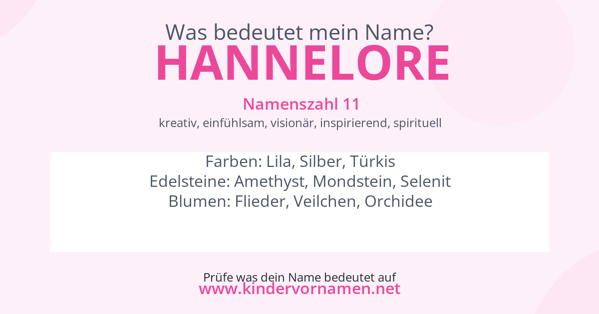 Was bedeutet der Name Hannelore?