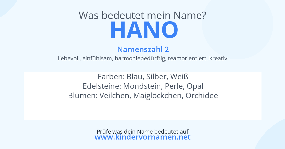 Was bedeutet der Name Hano?