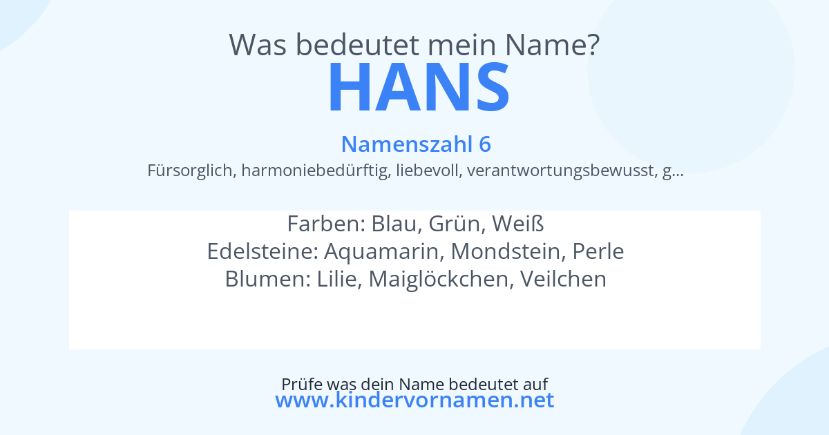 Was bedeutet der Name Hans?