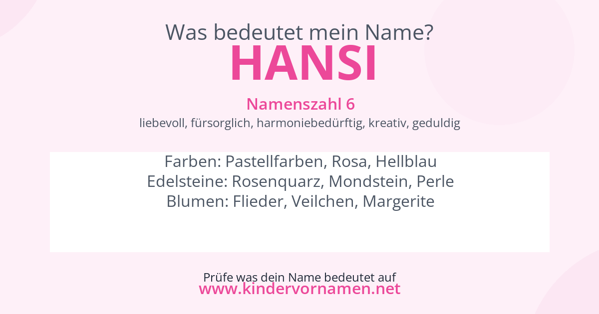 Was bedeutet der Name Hansi?
