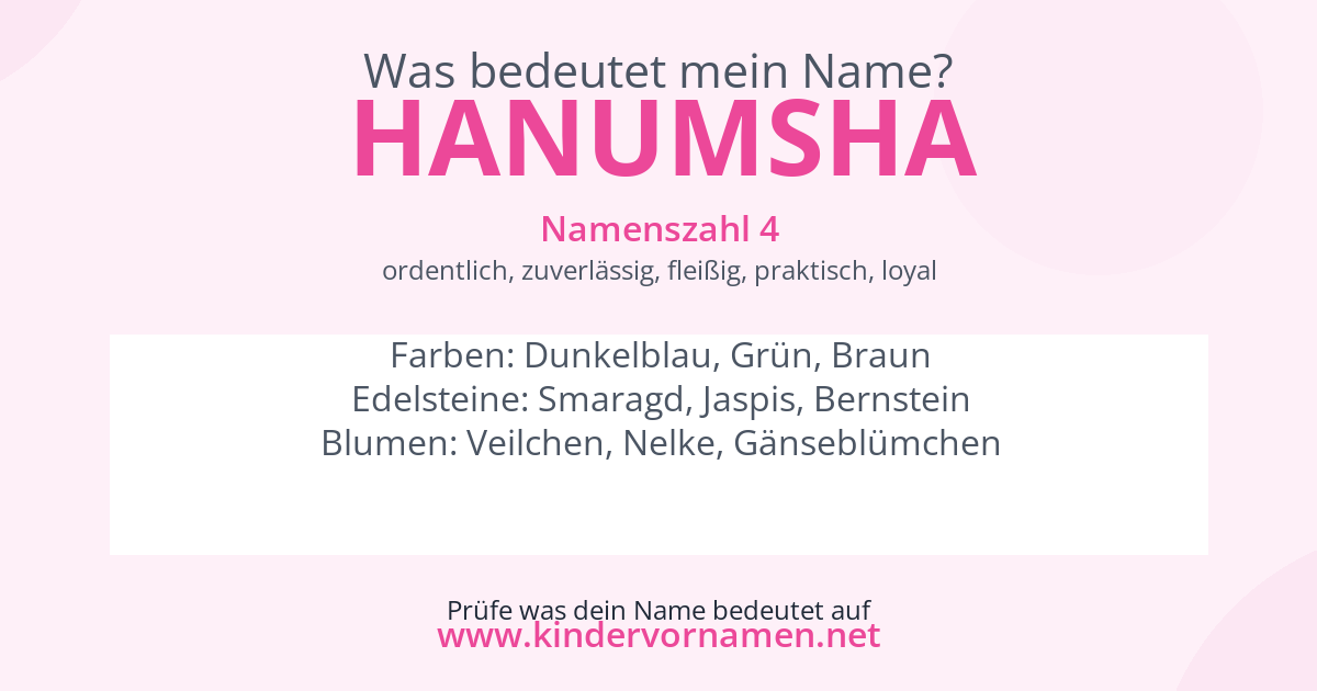 Was bedeutet der Name Hanumsha?