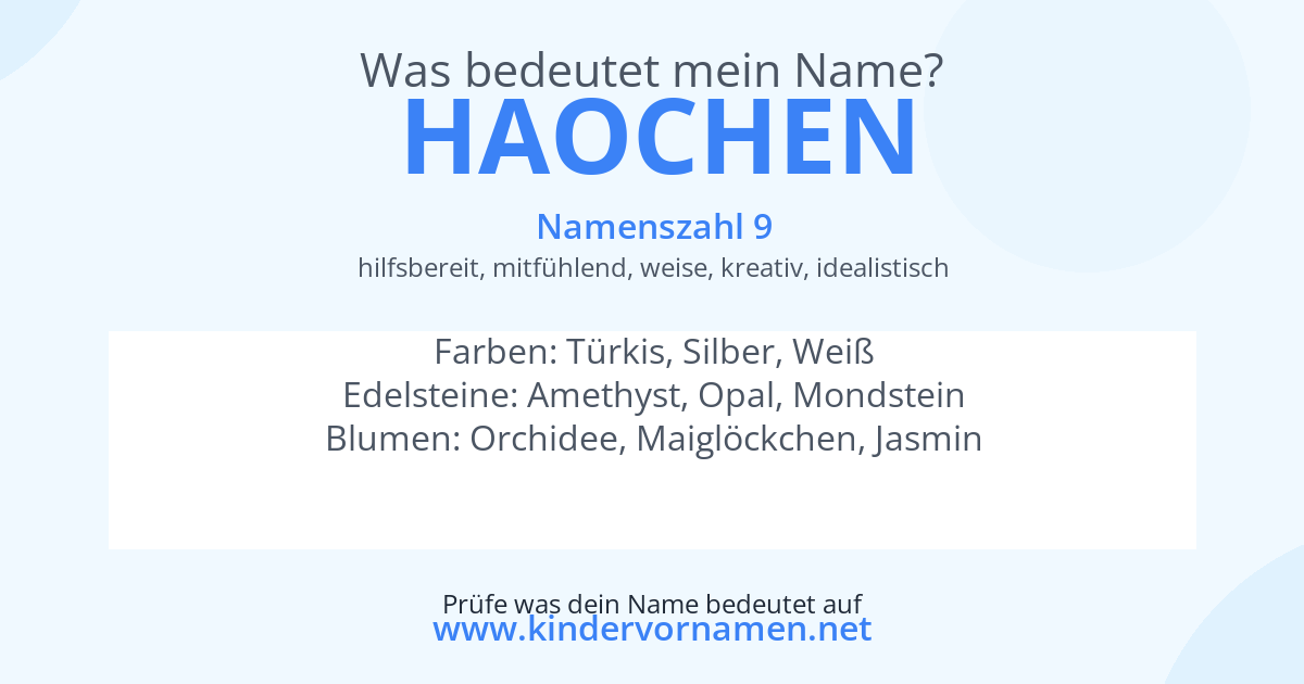 Was bedeutet der Name Haochen?