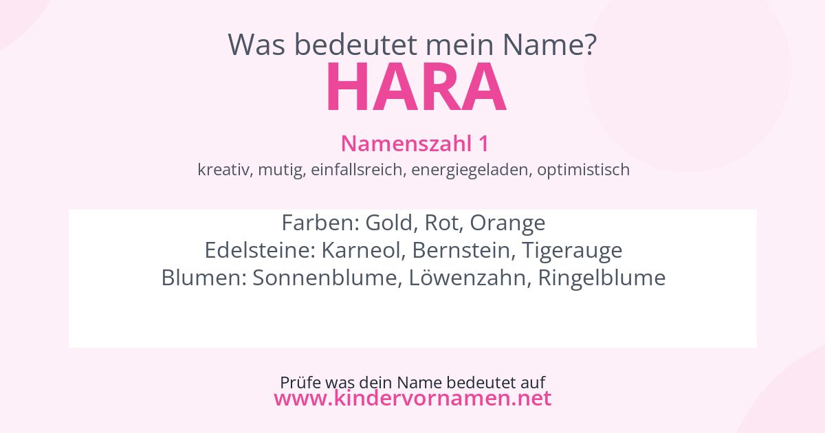 Was bedeutet der Name Hara?