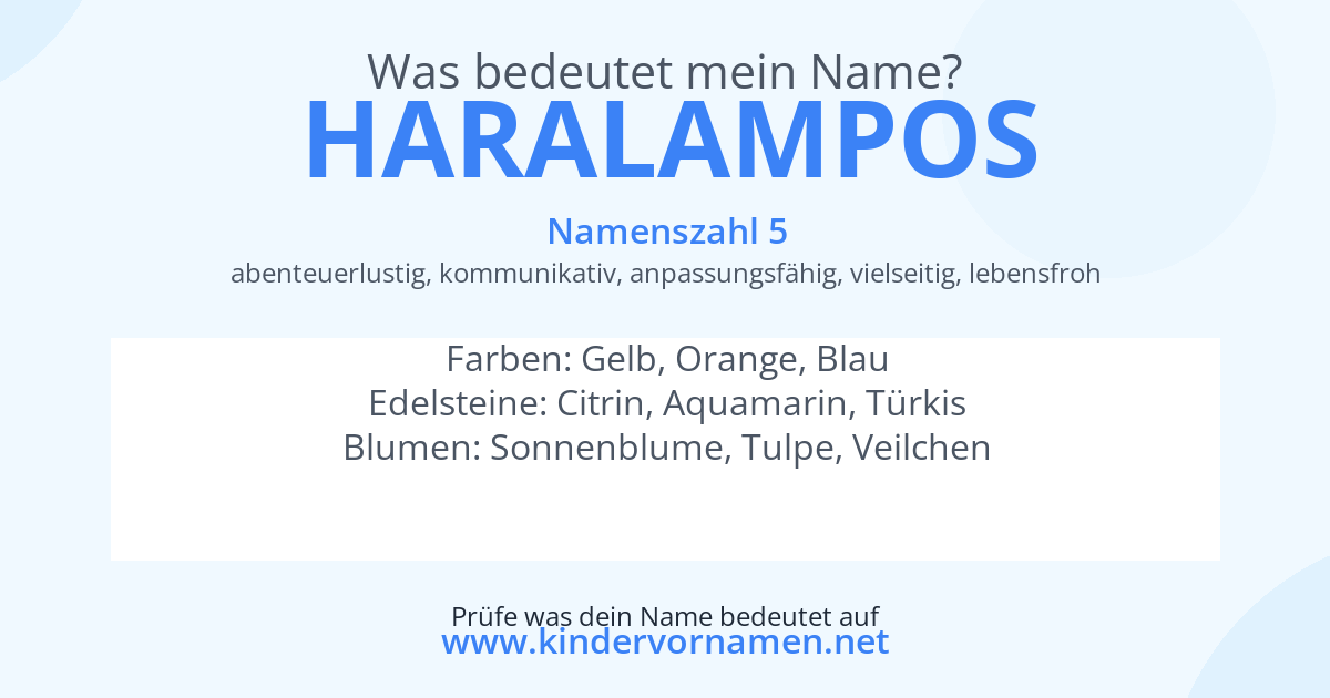 Was bedeutet der Name Haralampos?