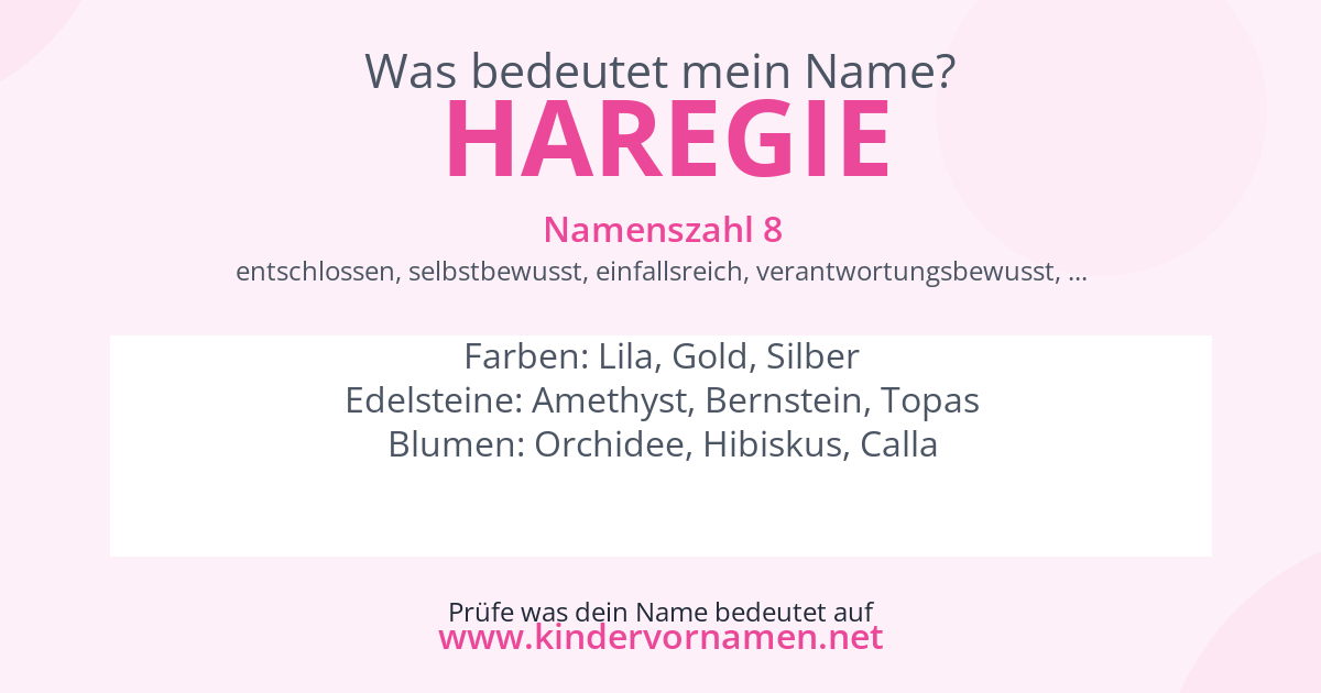 Was bedeutet der Name Haregie?