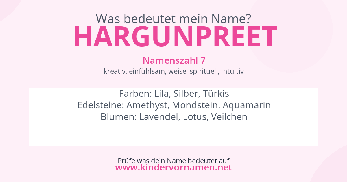 Was bedeutet der Name Hargunpreet?