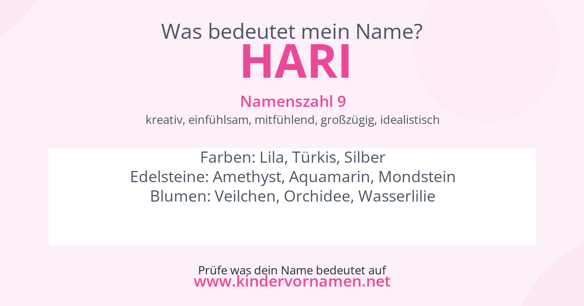 Was bedeutet der Name Hari?