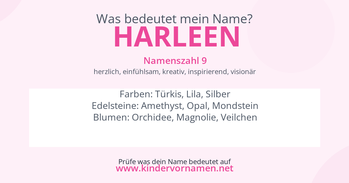 Was bedeutet der Name Harleen?