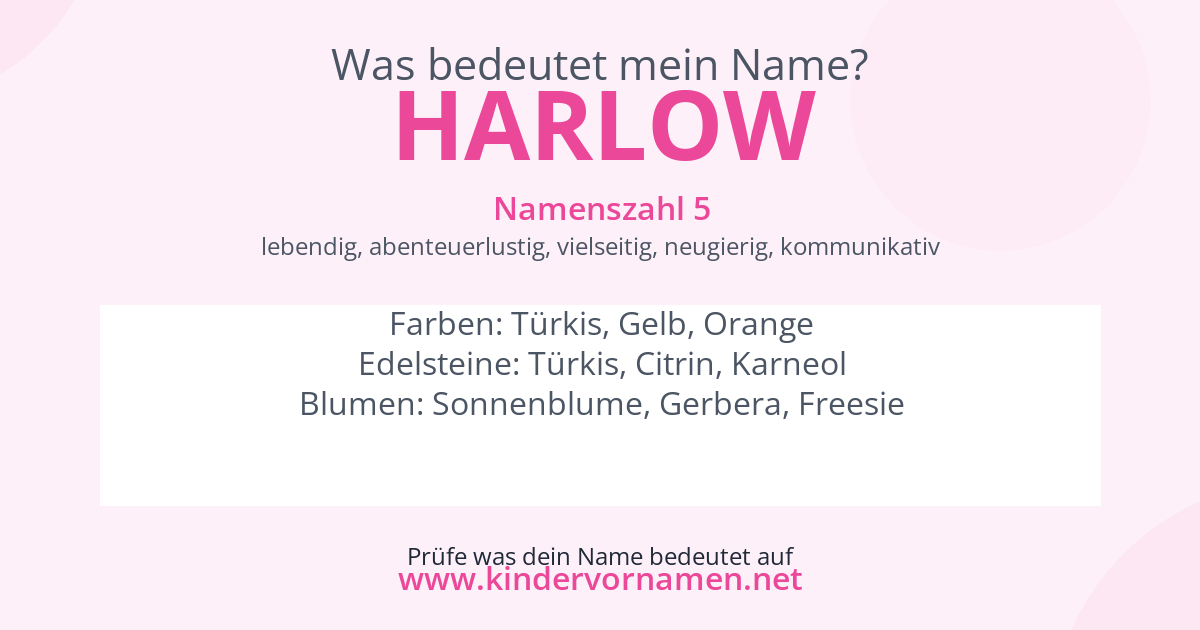 Was bedeutet der Name Harlow?