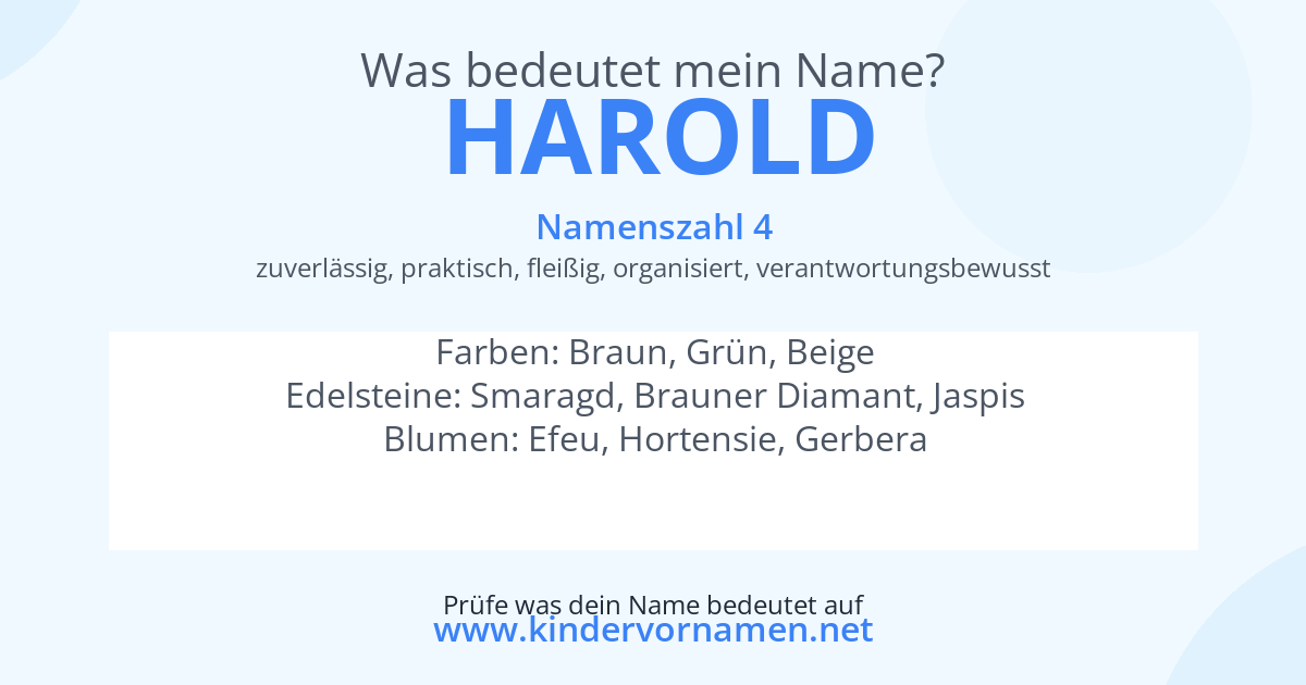 Was bedeutet der Name Harold?