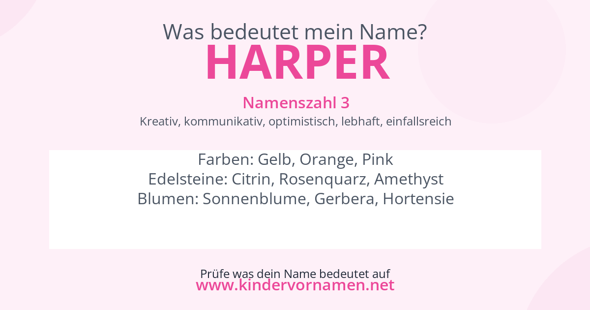 Was bedeutet der Name Harper?