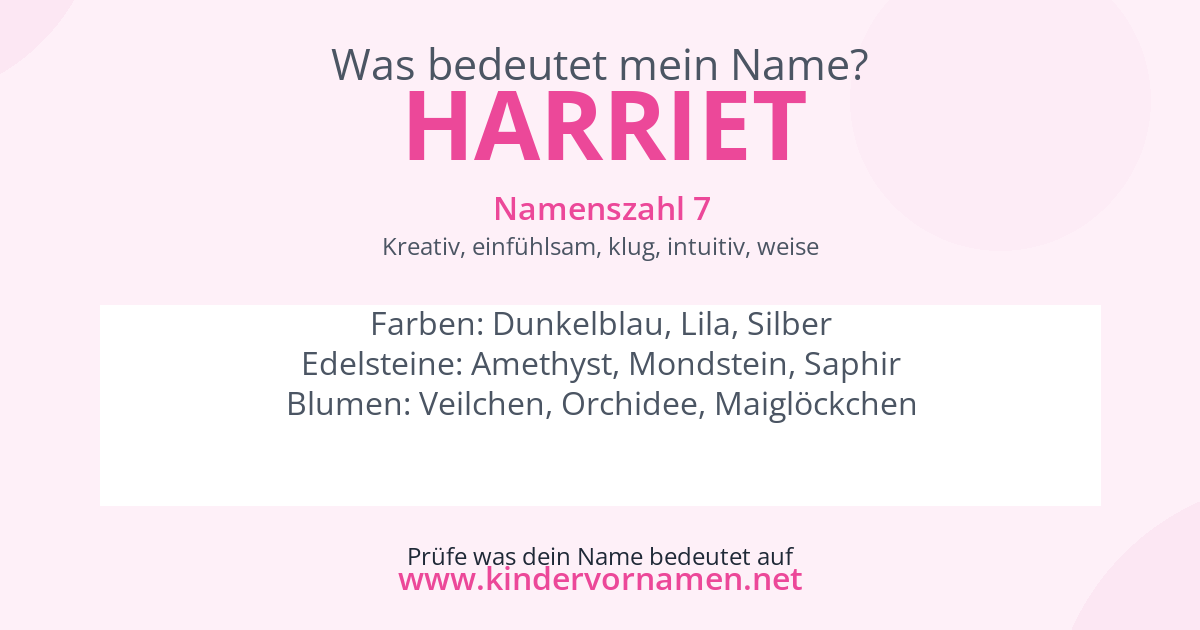 Was bedeutet der Name Harriet?