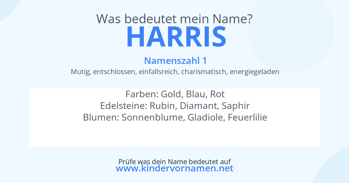 Was bedeutet der Name Harris?