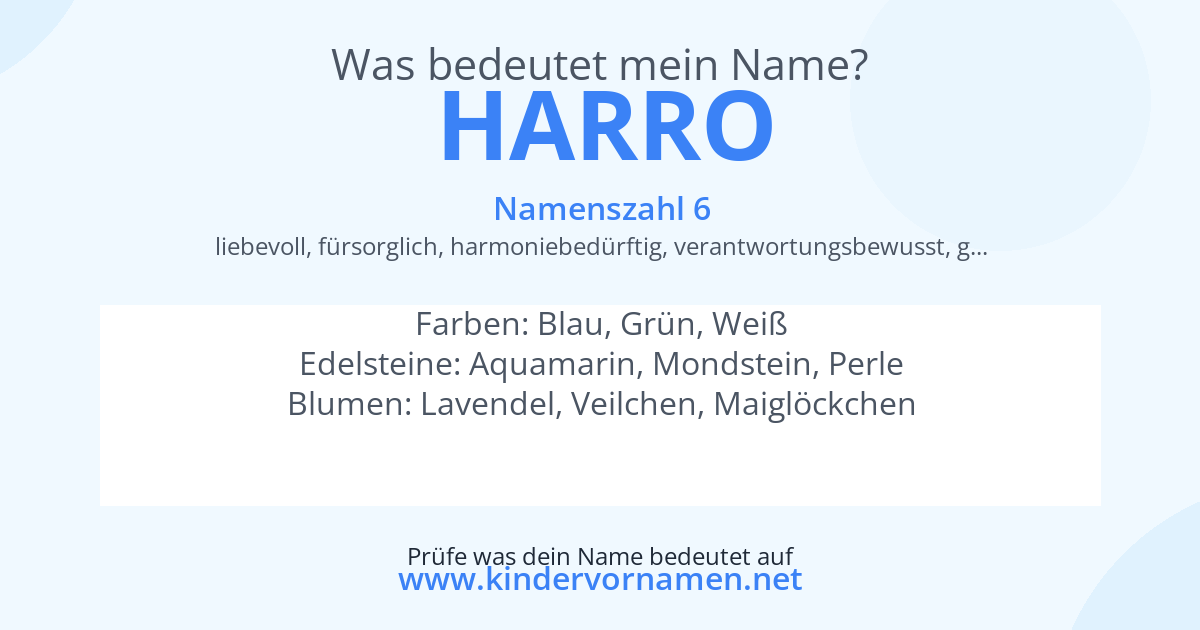 Was bedeutet der Name Harro?