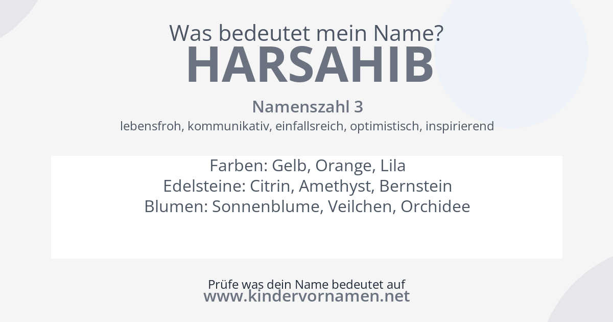 Was bedeutet der Name Harsahib?