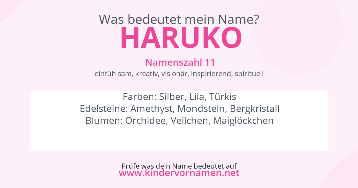Was bedeutet der Name Haruko?