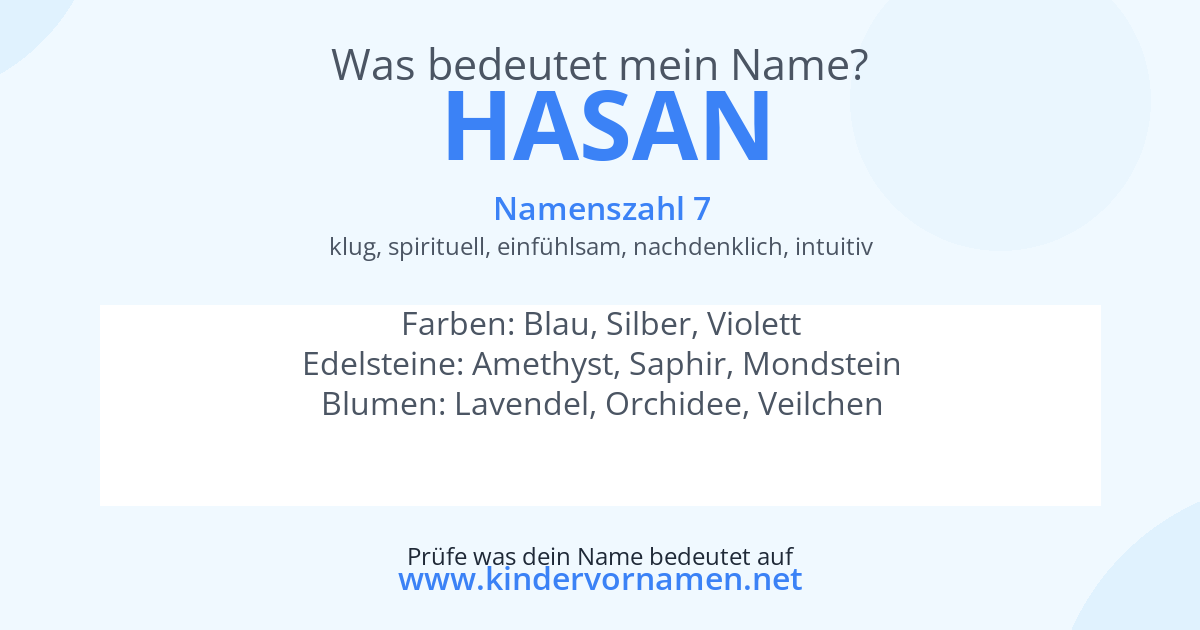 Was bedeutet der Name Hasan?