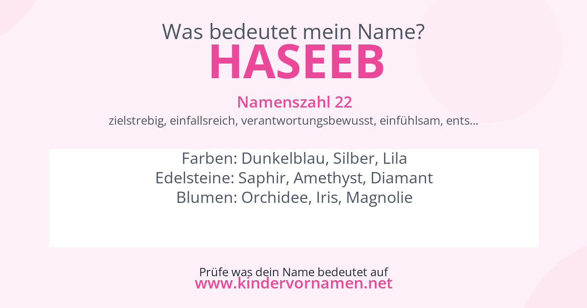 Was bedeutet der Name Haseeb?