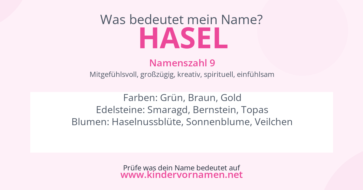 Was bedeutet der Name Hasel?