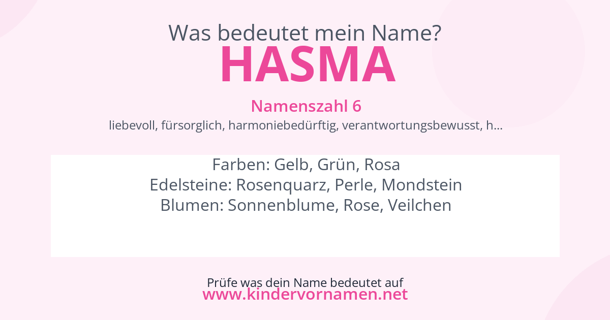 Was bedeutet der Name Hasma?