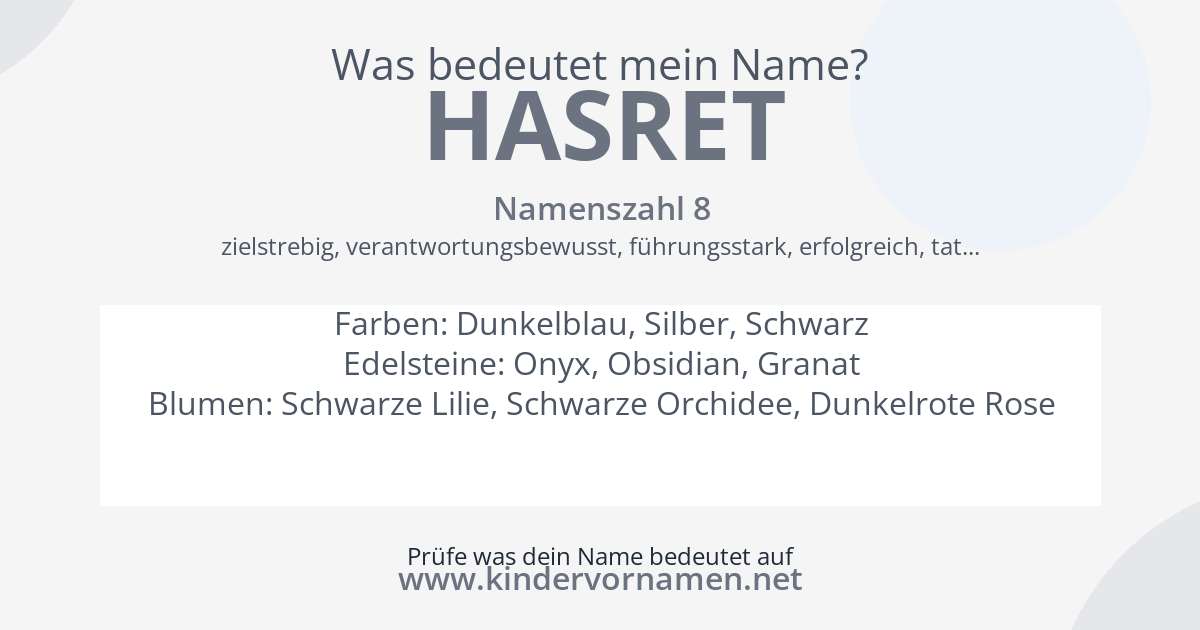 Was bedeutet der Name Hasret?