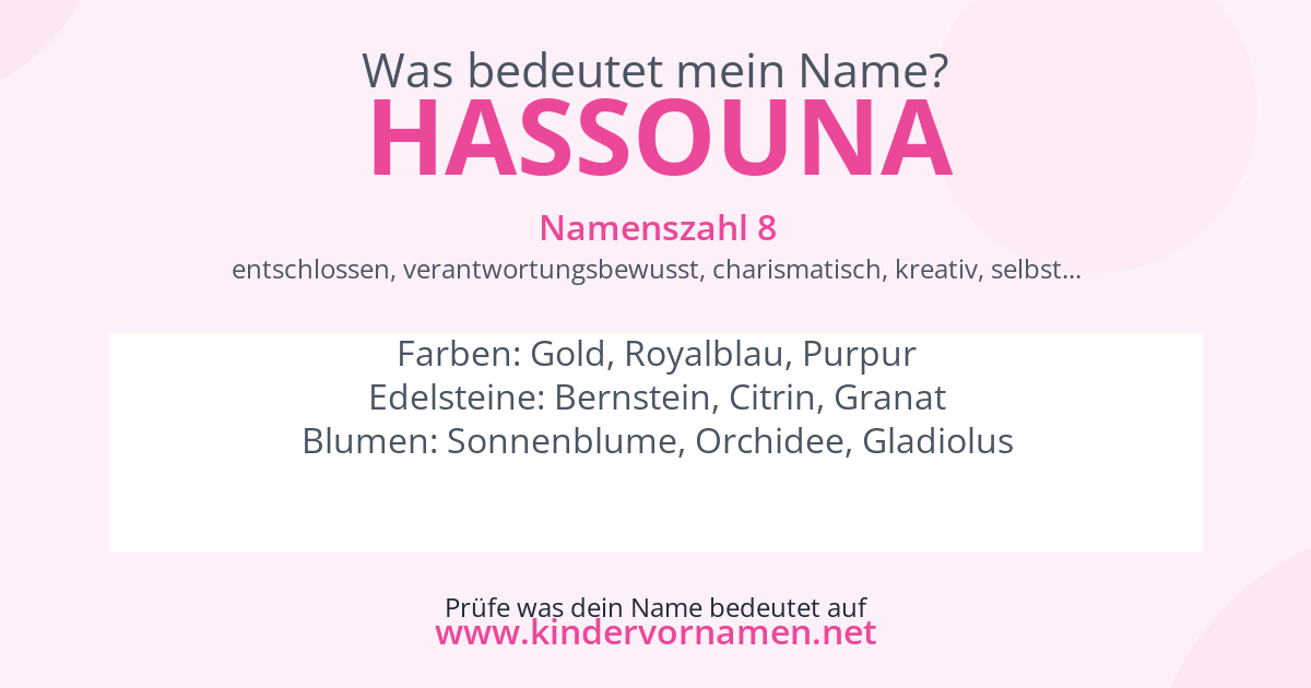 Was bedeutet der Name Hassouna?