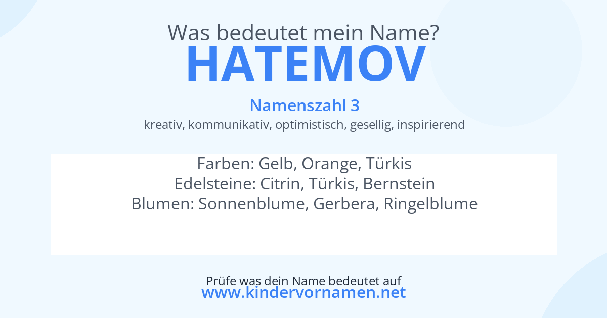 Was bedeutet der Name Hatemov?