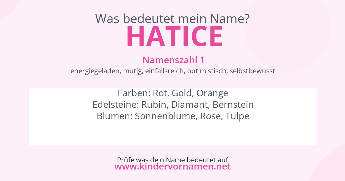 Was bedeutet der Name Hatice?