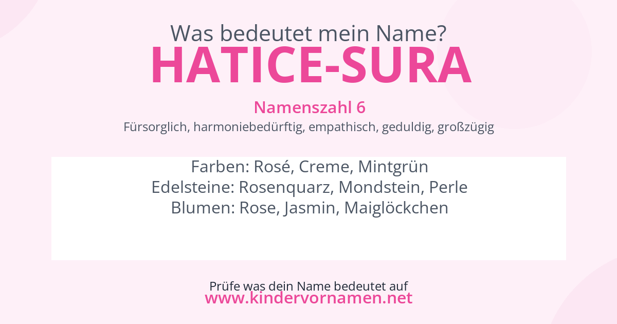 Was bedeutet der Name Hatice-Sura?