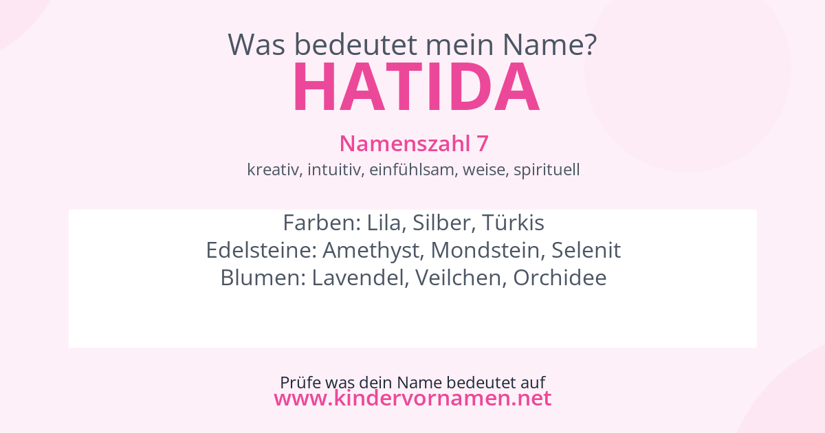Was bedeutet der Name Hatida?