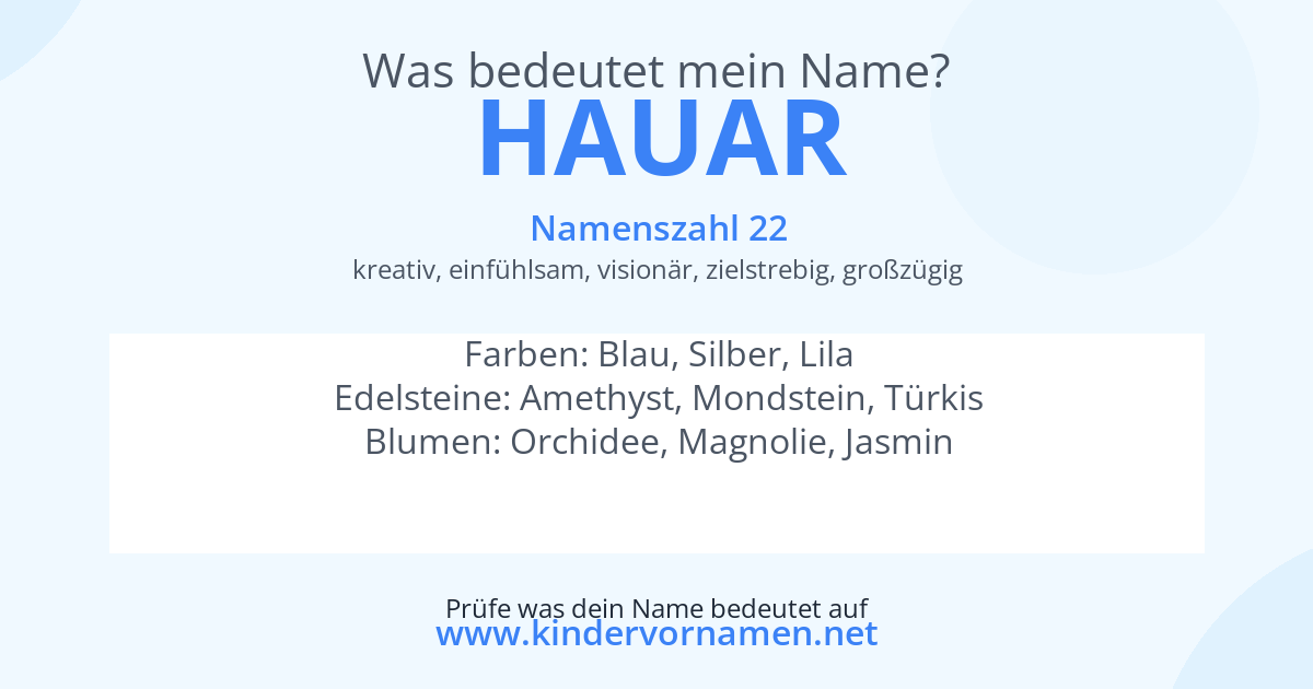 Was bedeutet der Name Hauar?