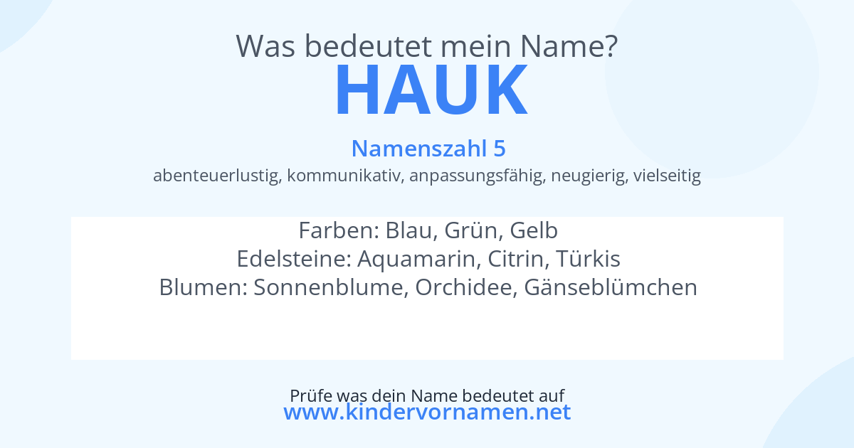 Was bedeutet der Name Hauk?
