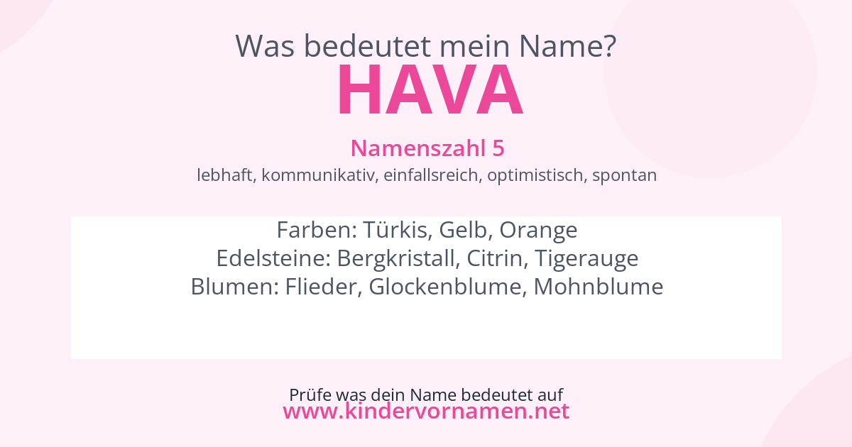 Was bedeutet der Name Hava?