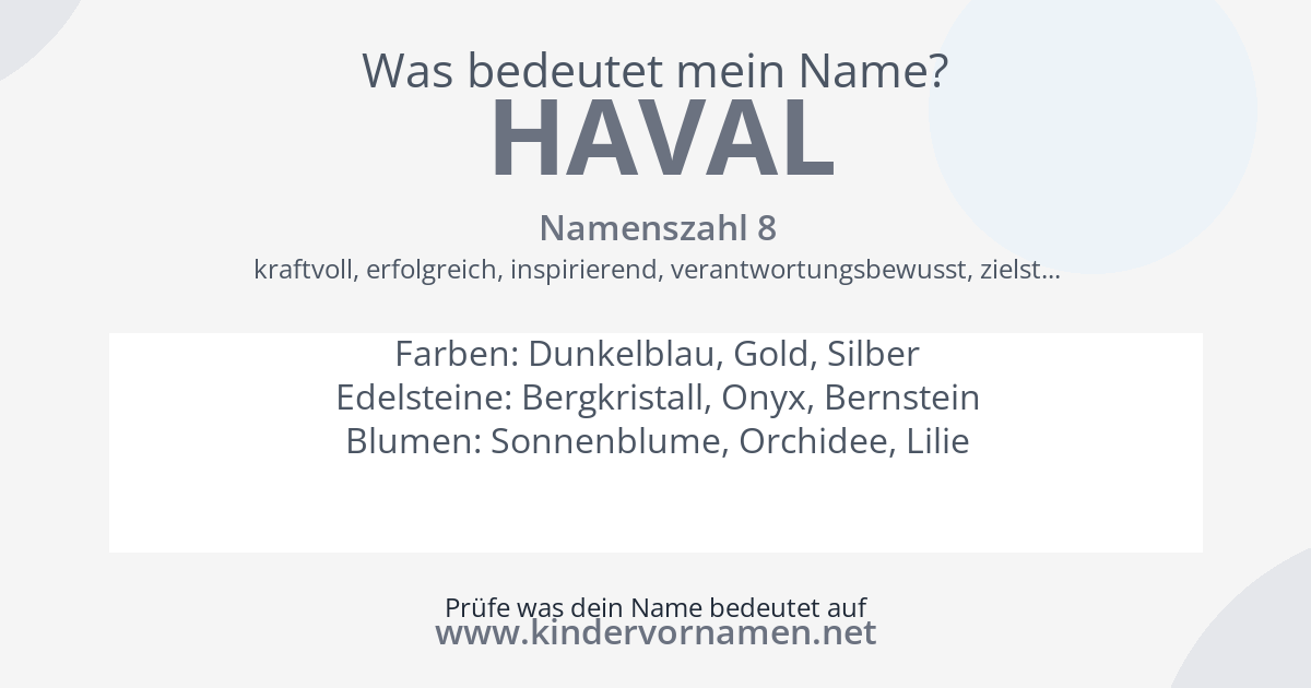 Was bedeutet der Name Haval?
