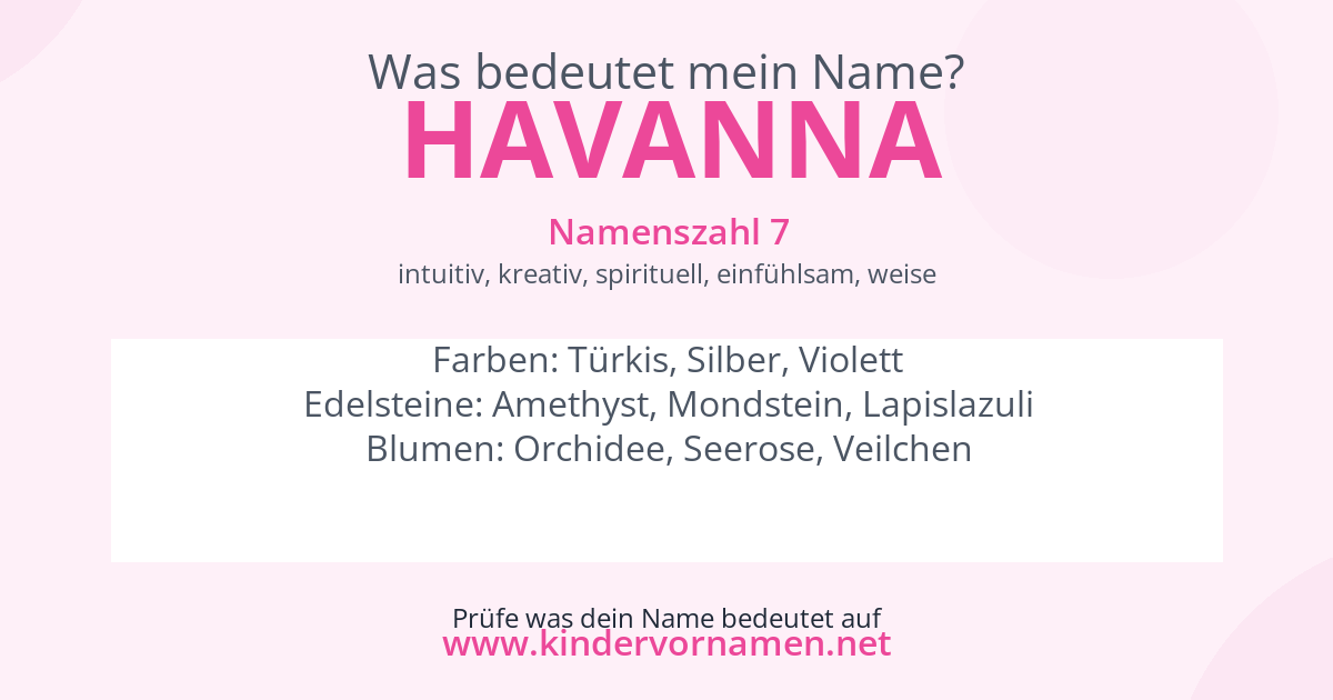 Was bedeutet der Name Havanna?